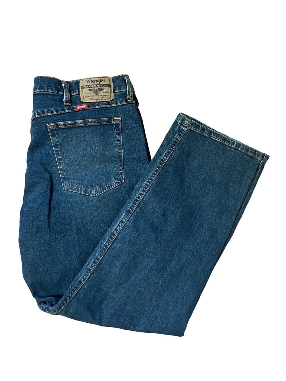Wrangler Straight-Leg Dark Blue Denim Jeans 36X30